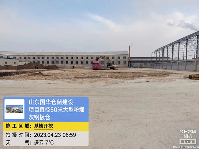 天津大型粉煤灰钢板仓直径50米项目进场